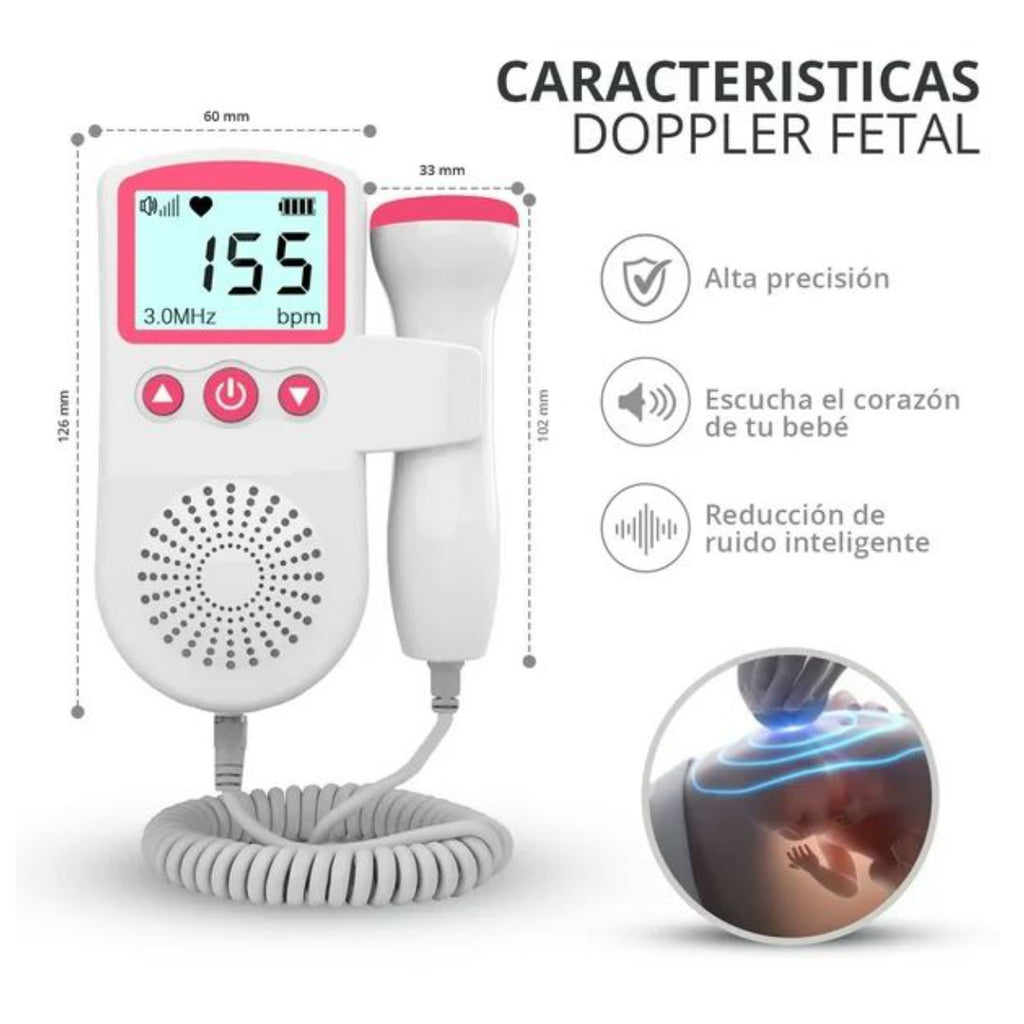 👶 Monitor Fetal Doppler de Ultrasonido: Escucha el Corazón de tu Bebé en Casa