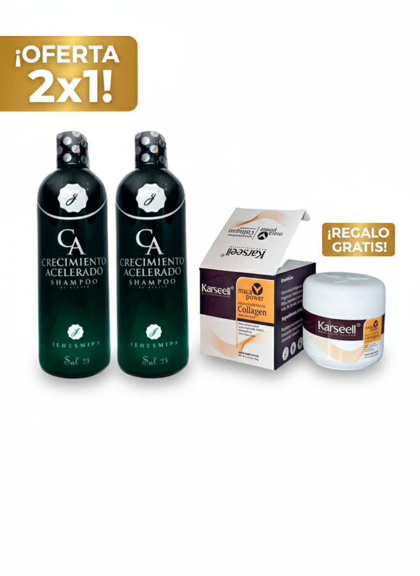 🥇 OFERTA ÚNICA 2x1: [3 Productos!] Tónico Crecimiento Acelerado + Mascarilla Karsell de REGALO