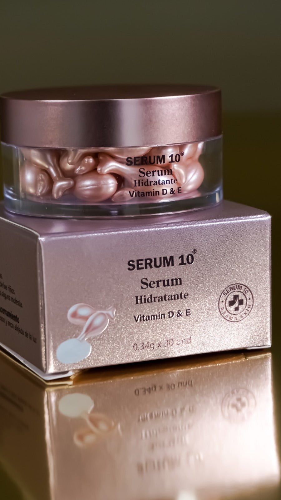 Cápsulas de Sérum Hidratante Serum 10° con Vitaminas D & E: ¡El Secreto de una Piel Radiante!