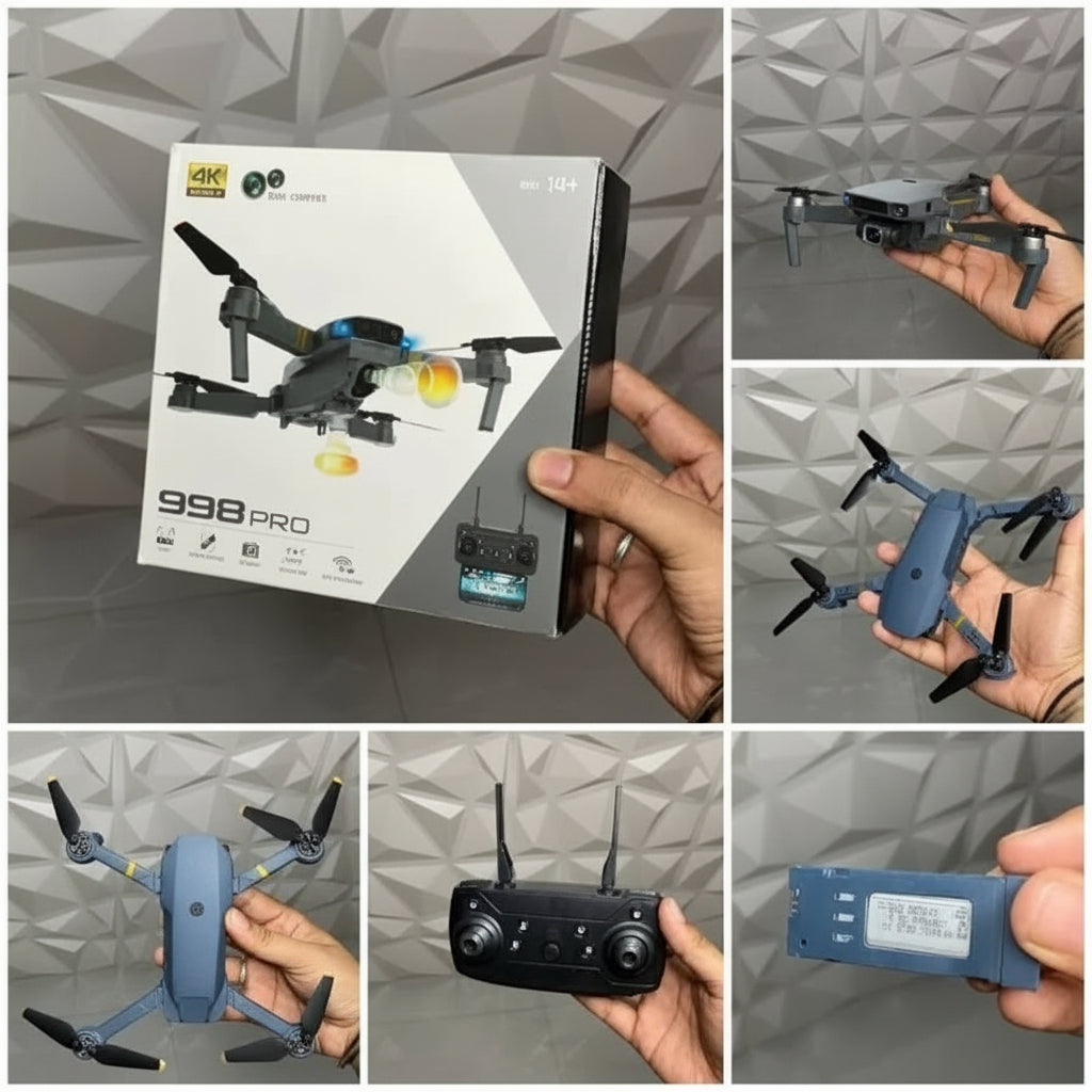 Drone 998 Pro 4k Profesional Dual Cámara Wifi Fp: ¡Captura la Aventura desde el Cielo!