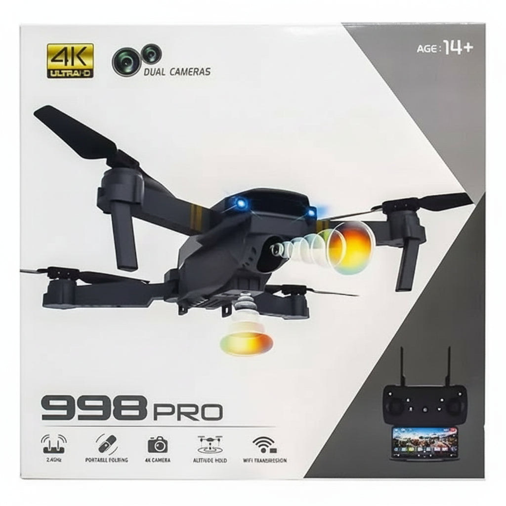 Drone 998 Pro 4k Profesional Dual Cámara Wifi Fp: ¡Captura la Aventura desde el Cielo!